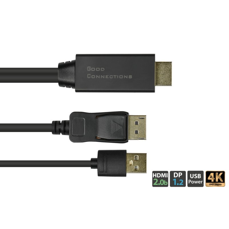 Good Connections Adapterkabel HDMI2.0b-St.-DP1.2-St. 2m
