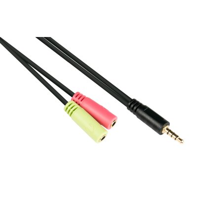 Alcasa AD-HS03 audio cable 0.2 m 3.5mm 2 x 3.5mm Black
