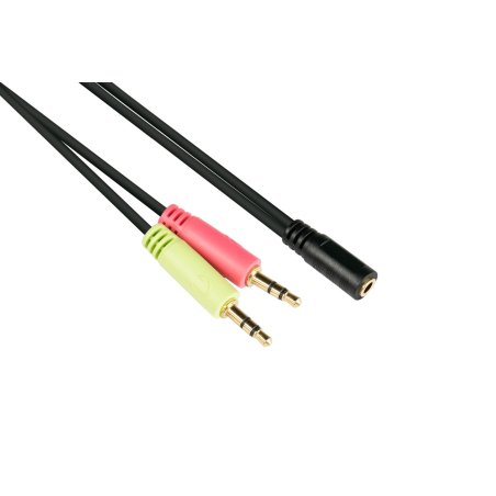 Alcasa AD-HS04 audio cable 0.2 m 2 x 3.5mm 3.5mm Black
