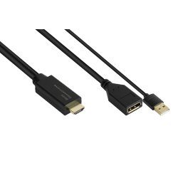 Alcasa HDMI-AD22 video cable adapter 0.3 m HDMI Type A (Standard) DisplayPort Black