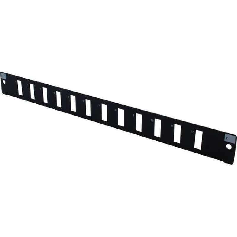 19" 1U Fiber Optic Front panel for 12 SC Duplex/LC Quad