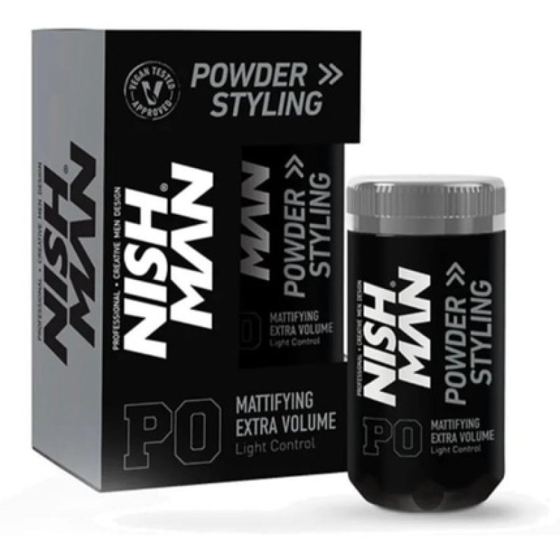 NISHMAN Hair Volume Powder 20g Light Control Natural Matte Look Hair Styling Powder Men Texturising Volumising Hair