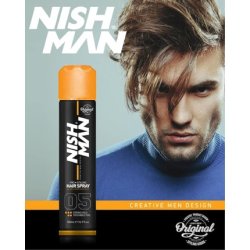 Nish Man Hair Spray 05 Ultra Strong Hold Volumizing Texturizing Sleek and Shine Hair Styling Spray Maximum Control