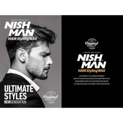 Nishman Hair Styling Wax for Men B2 Sport 150ml Edge Control Ultra High Strong Hold Hair Clay Aqua Wax 150ml