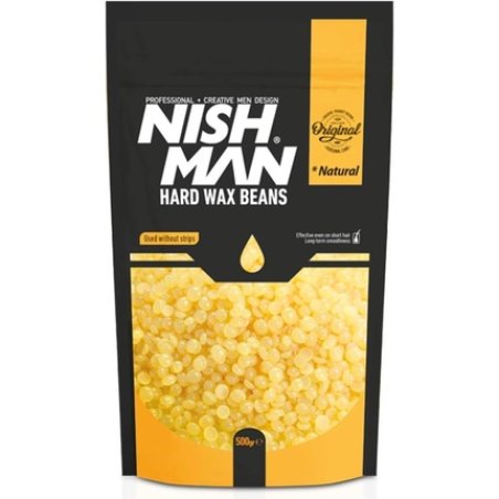 NISHMAN Hard Wax Beads Natural 500g Painless Gentle Hair Removal Wax Beans for Full Body Face Bikini Line No Strip