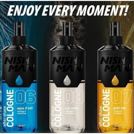 NISHMAN Aftershave Men Cologne 01 Antarctica 400ml - Refreshing Aftershaving Spray Lotion for Men - Citrus, Grapefruit,