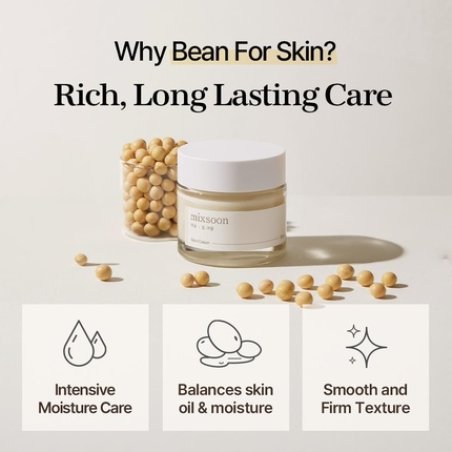 Mixsoon Bean Cream Vegan Snail Nourishing Long-lasting Soothing Hydration