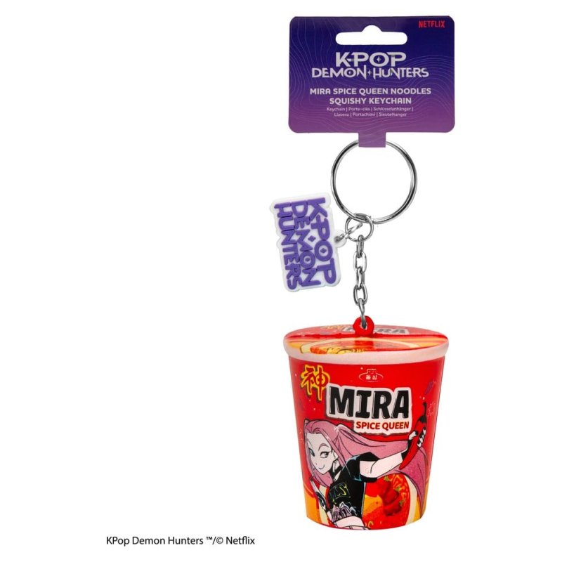 KPop Demon Hunters Squishy Keychain Mira Spice Queen Noodles