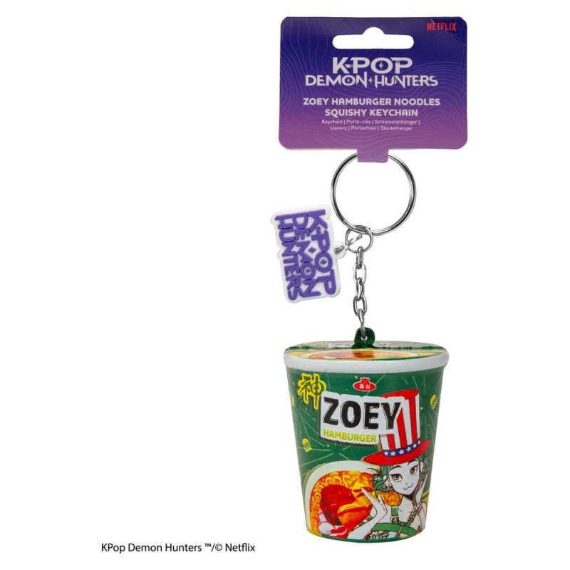 KPop Demon Hunters Squishy Keychain Zoey Hamburger Noodles