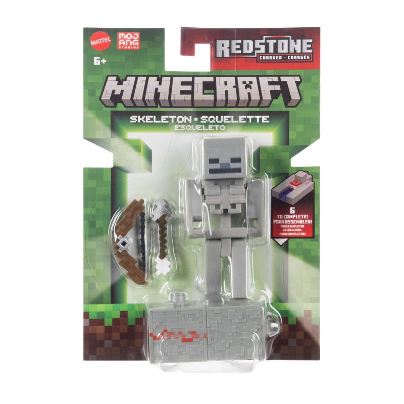 Minecraft -Figurine Squelette Redstone-figurine de 8 cm et accessoire
