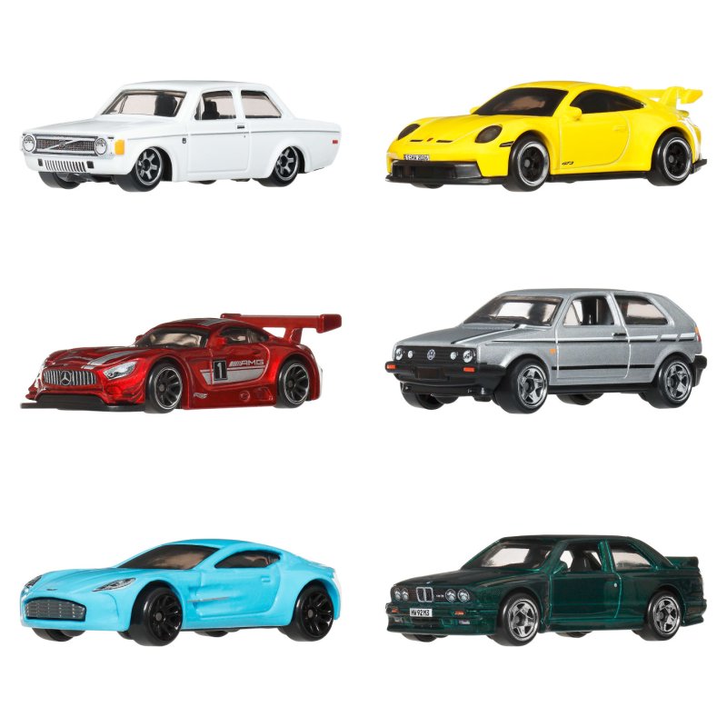 Hot Wheels Silver Series Die-Cast Vehicle 6-Pack 1/64 Euro Style