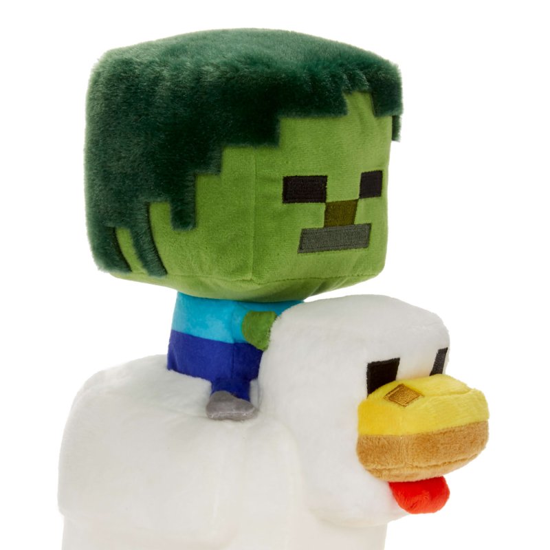 Minecraft -Peluche Poulet Chevauché et Zombie-inspirée du jeu vidéo