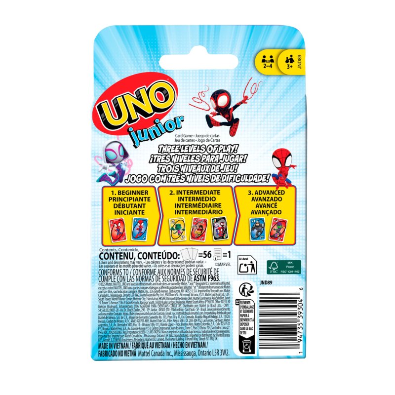 Games UNO Junior Spidey and his Amazing Friends