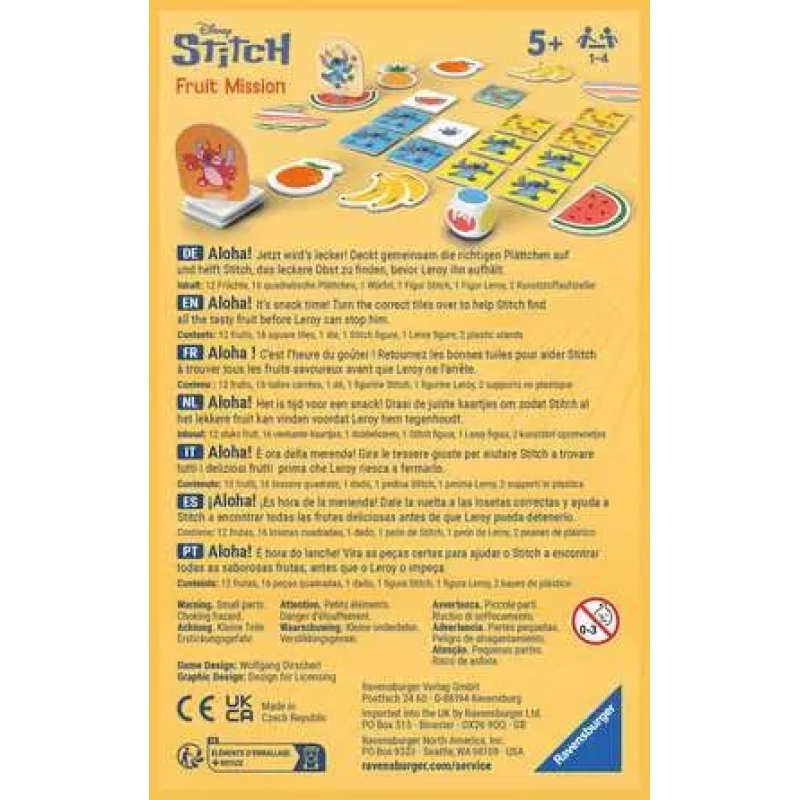 Ravensburger 24981 jeu de société Disney Stitch Bring Along Game EN/FR 15 min Jeu de cartes Mémoire