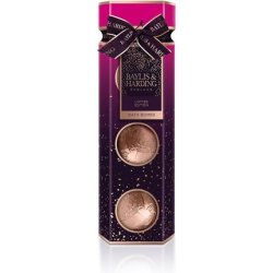 Baylis & Harding Wild Fig & Pomegranate Luxury Bath Bomb Fizzers Trio Gift Set - Vegan Friendly