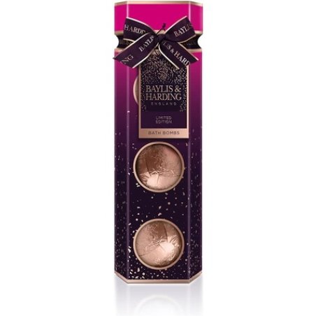 Baylis & Harding Wild Fig & Pomegranate Luxury Bath Bomb Fizzers Trio Gift Set - Vegan Friendly