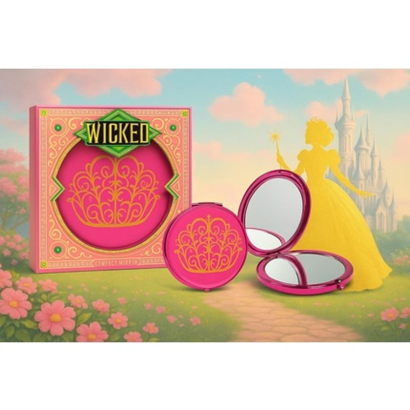 Wicked Compact Mirror Glinda Pink Double-Sided Folding Makeup Mirror