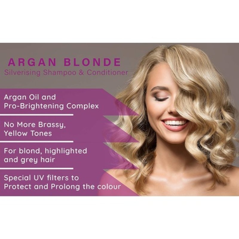 No Yellow Purple Shampoo and Conditioner for Blonde, Grey, and Highlighted Hair