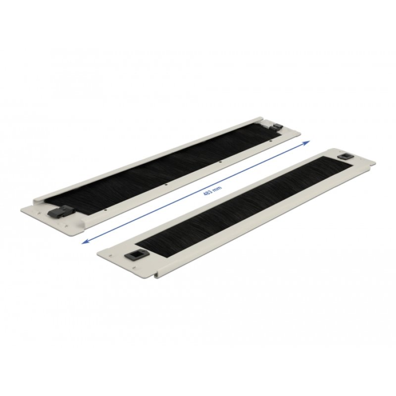 DeLOCK 19″ Cable Management Brush Strip tool free 2U grey