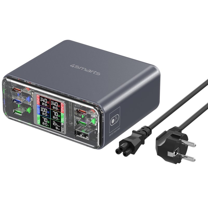 4smarts 540360 chargeur d'appareils mobiles Universel Gris Secteur Charge rapide Intérieure