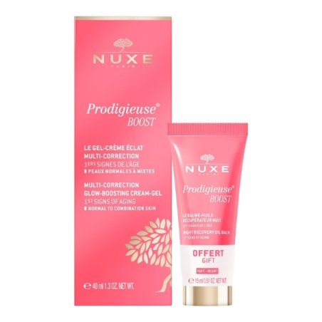 Set Nuxe Creme Prodigieuse Boost, Balsam de noapte pentru fata 15 ml Gel crema multi-corectoare pentru fata 40 ml