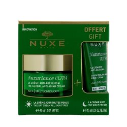 Set Nuxe Nuxuriance Ultra, Crema anti-aging pentru fata 50 ml Crema de noapte pentru fata 15 ml