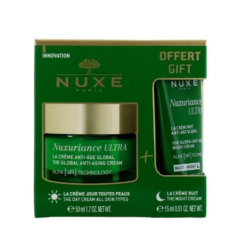 Set Nuxe Nuxuriance Ultra, Crema anti-aging pentru fata 50 ml Crema de noapte pentru fata 15 ml
