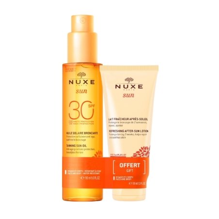 Set Nuxe Sun, Ulei bronzant anti-aging SPF 30, 150 ml Lotiune dupa plaja 100 ml