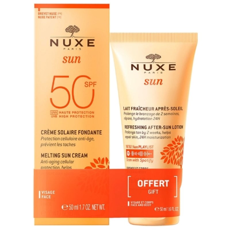 Set Nuxe Sun, Crema protectie solara pentru fata SPF 50, 50 ml Lotiune dupa plaja 50 ml