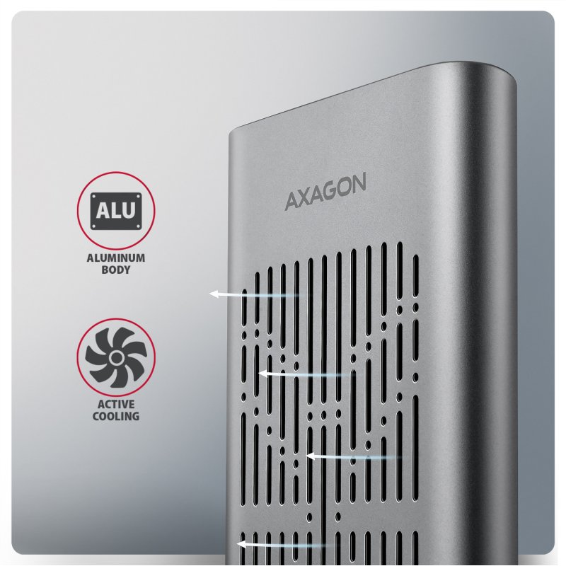 Axagon EEM2-20GD USB-C 20Gbps Dual M.2 NVMe SSD CLONE MASTER Enclosure
