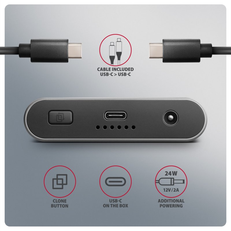 Axagon EEM2-20GD USB-C 20Gbps Dual M.2 NVMe SSD CLONE MASTER Enclosure