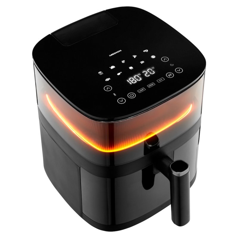 Heißluftfritteuse Life X10 MD11780 XL (schwarz, 1.500 Watt, Korb 5,0 Liter)