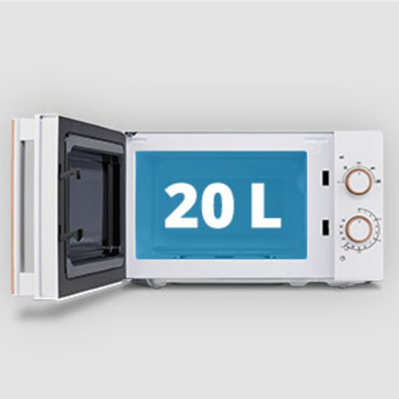 MEDION Micro-ondes MD 10596 | 20 litres | 700 W | Porte miroir | 5 niveaux de puissance | Aspect bois - blanc