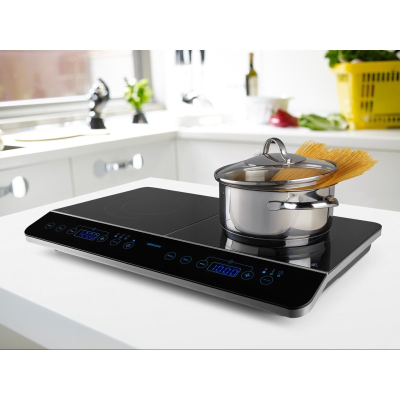 LIFE Doppel-Induktionskochplatte MD 15324 (schwarz, 3.500 Watt, 2x Ø 20cm)