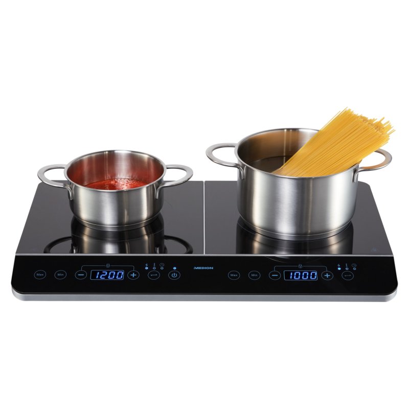 MEDION MD 15324 Black Countertop Zone induction hob 2 zone(s)