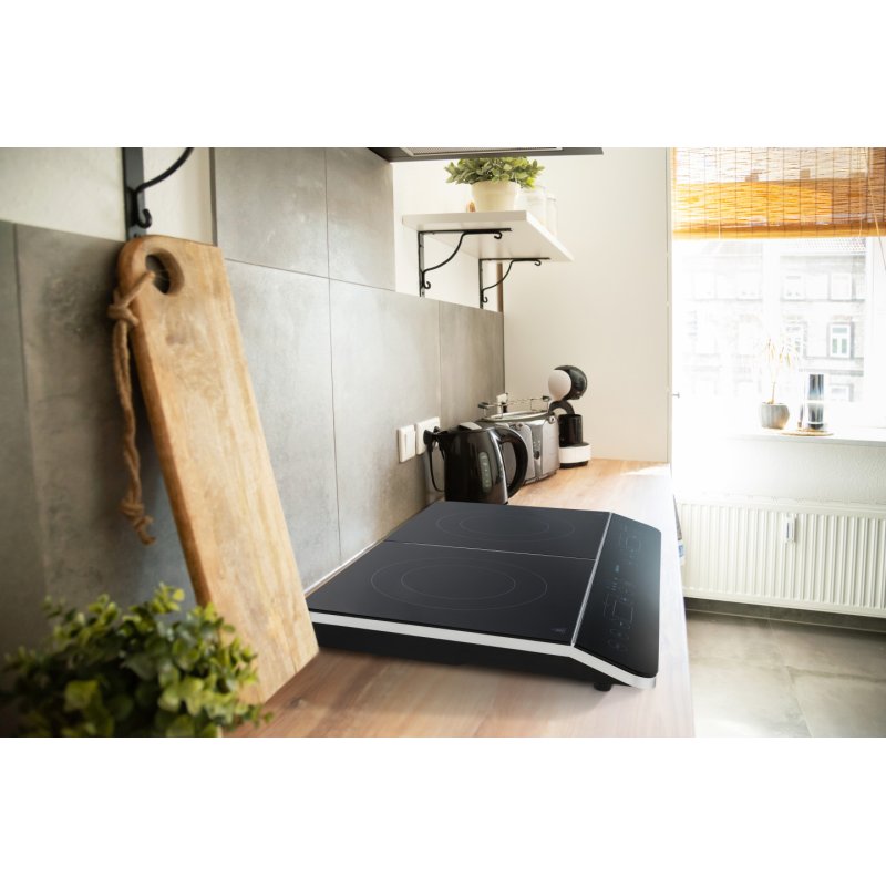 MEDION Plaque à induction double foyer MD 15324 - Puissance: 3500W - 10 niveaux de température - 10 niveaux de