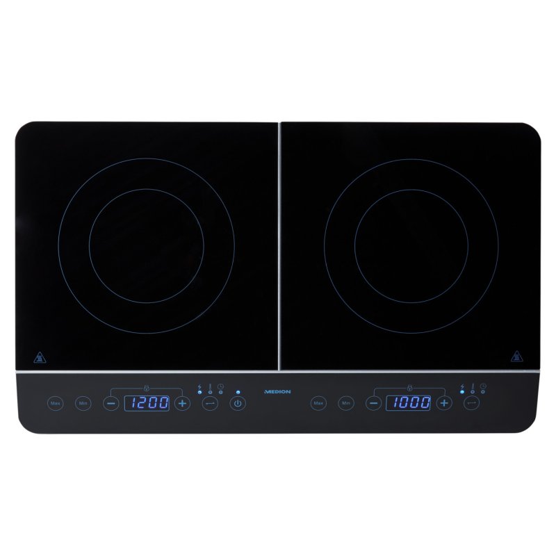 LIFE Doppel-Induktionskochplatte MD 15324 (schwarz, 3.500 Watt, 2x Ø 20cm)