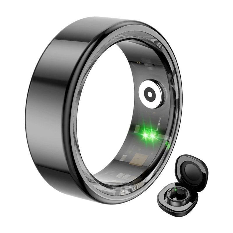 COLMI R02 Smart Ring, size 9, 18.9 mm (black) charging case