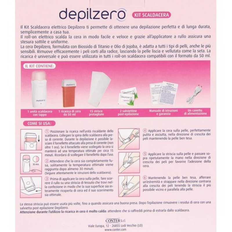 Depilzero Wax Heater Kit with Refill, Depilatory Strips, and Wipes