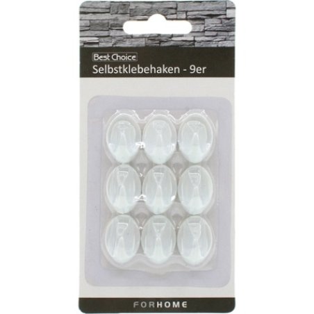 Best Choice Selfadhesive Hooks White 25 Cm Pack Of 9