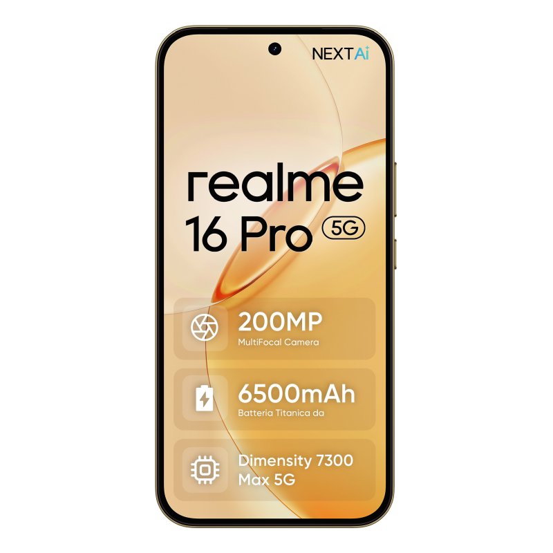 realme 16 Pro 17,3 cm (6.8") Double SIM 5G 8 Go 256 Go 6500 mAh Or