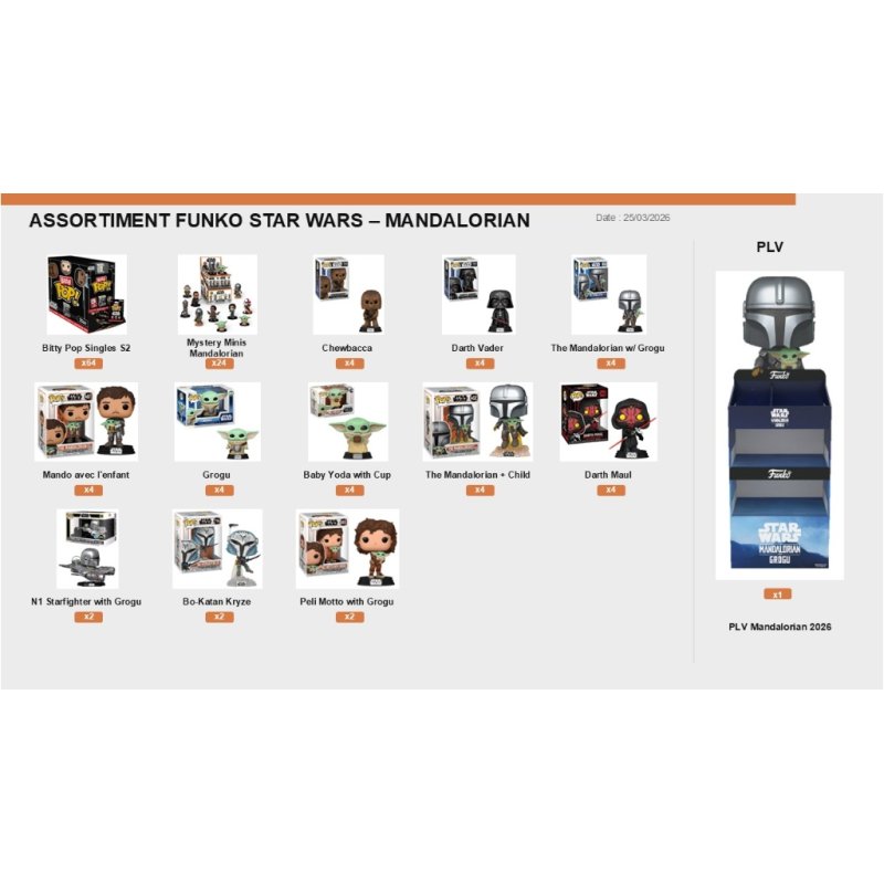 ASSORTIMENT FUNKO POP MANDALORIAN - 42 PCS