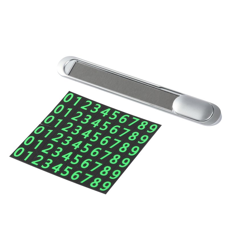 Tellur Temporary car parking phone number card Metallic Silver