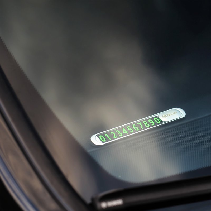 Tellur Temporary car parking phone number card Metallic Silver