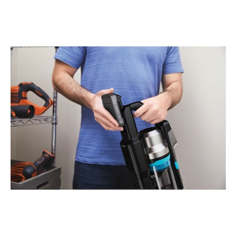 Black & Decker BSV520BRB-QW aspirateur balai et balai électrique Batterie Sec Sans sac 0,65 L Bleu 2 Ah