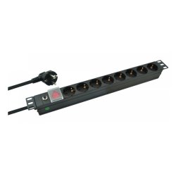 Helos 262835 power extension 2 m 8 AC outlet(s) Indoor Black