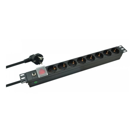 Helos 262835 power extension 2 m 8 AC outlet(s) Indoor Black