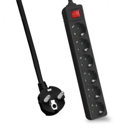 Helos 262809 power extension 1.5 m 6 AC outlet(s) Indoor Black
