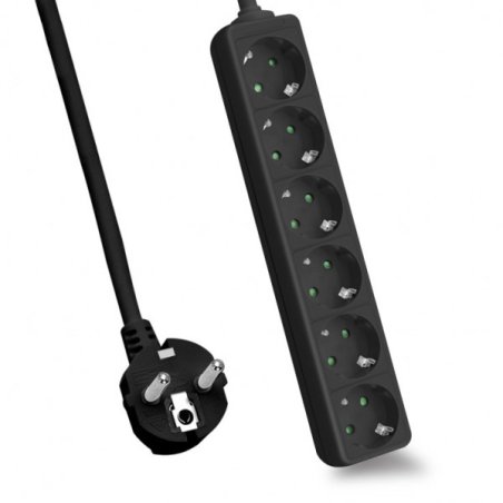 Helos 262807 power extension 3 m 6 AC outlet(s) Indoor Black