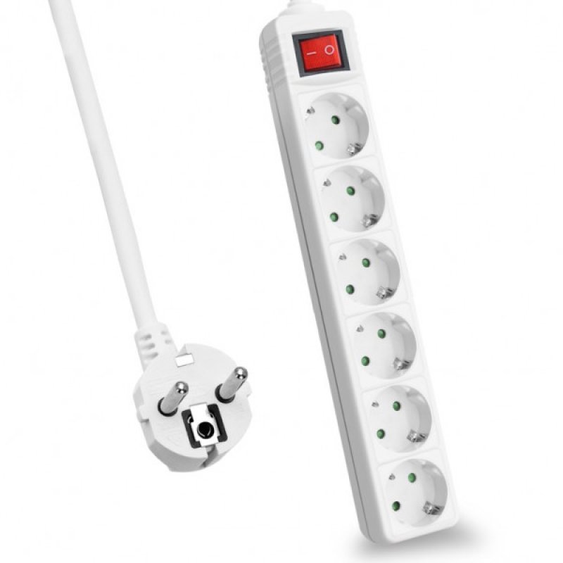 Helos 262797 power extension 3 m 6 AC outlet(s) Indoor White